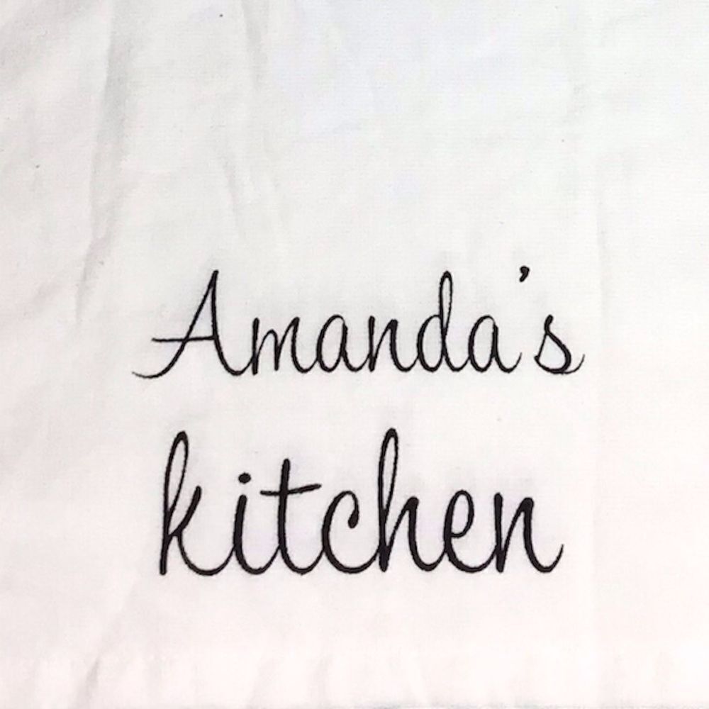 Anthropologie Cupcakes and Cashmere Personalized Kitchen Towel Amanda New White